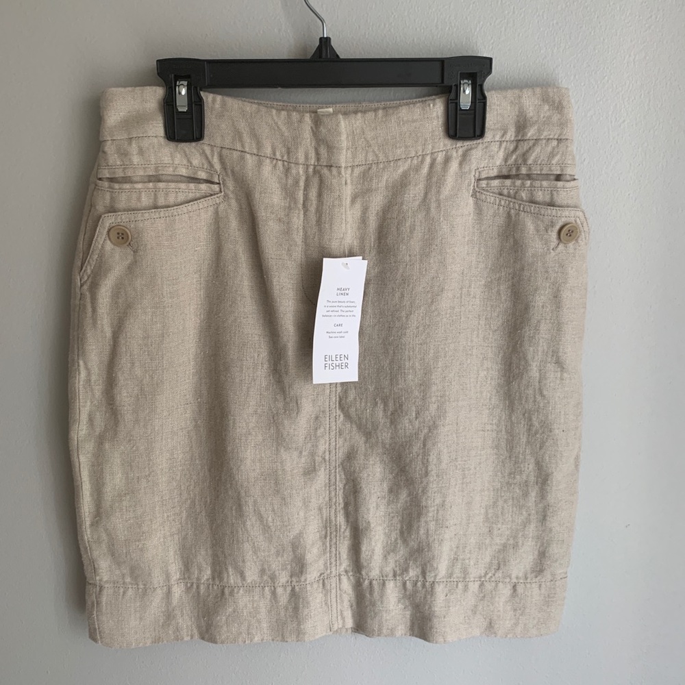 NWT Eileen Fisher Heavy Linen Pencil Skirt Size PP
